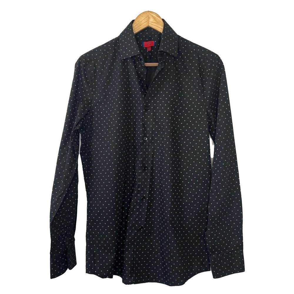 ZNT18 Mens 34-35 Black Floral Classic Fit Button Front Shirt - Sz 34-35